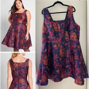 NWT Modcloth RSVP‎ Ready Retro Classic Brocade Floral Cocktail Dress Size 26